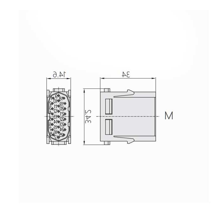 HM module, public connector, HM-025-M, 09140253001